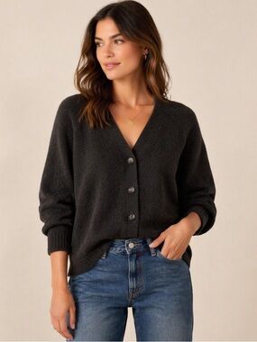 FAHERTY Jackson Cardigan Charcoal Large NWT